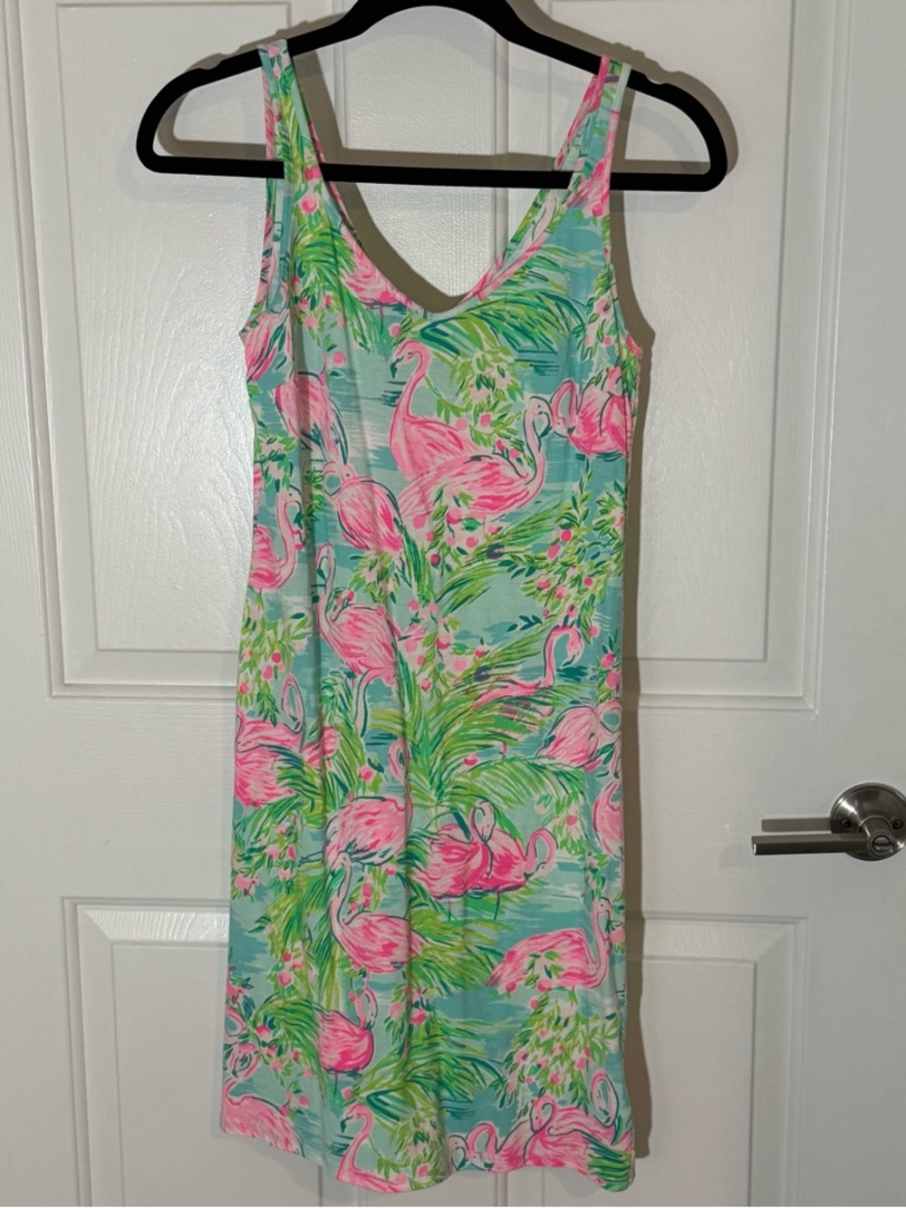 Lilly Pulitzer Pink Flamingo & Aqua Floral Tank Dress